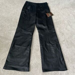 Danier Leather Pants Women’s Size 4 Black Stretch Lining NWT